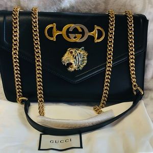 Gucci Rajah Calfskin Leather Shoulder Handbag